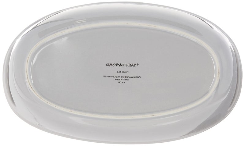 Rachael Ray Ceramics Bubble and Brown Oval Baker Set, 2-Piece, Light Sea Salt Gray - - Image 3